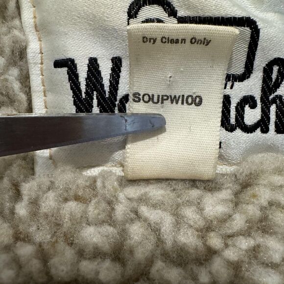 VTG 60s Woolrich Vest Size M Khaki Sherpa Lined Wool Blend Snap Made USA outdoor - Picture 5 of 8